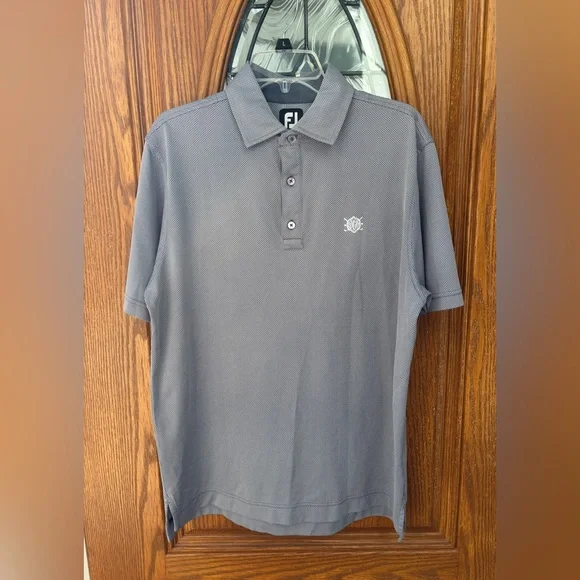 Foot Joy FJ Mens Golf Polo Shirt Size Medium Gray  Short‎ Sleeve - Picture 2 of 9